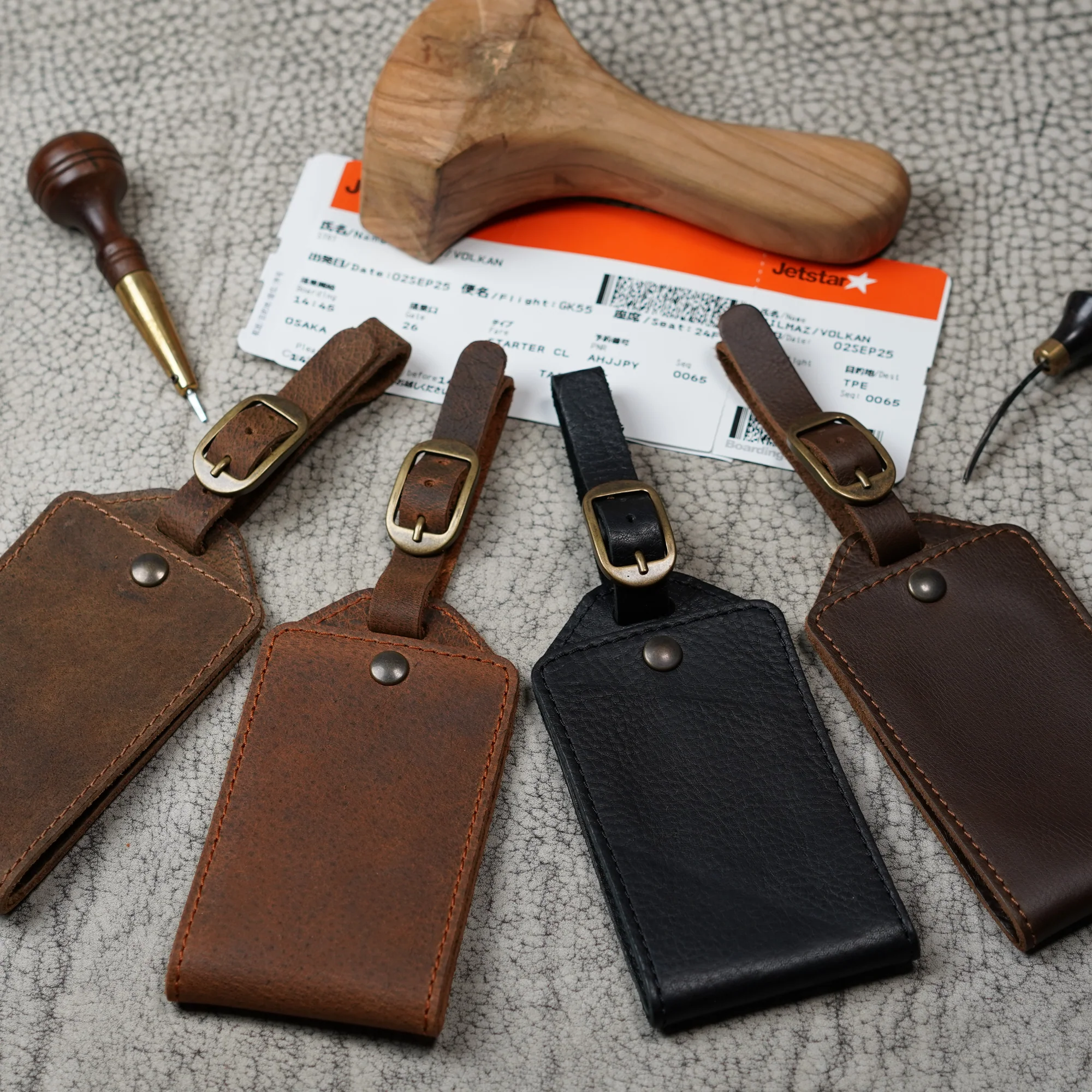 Bond Leather Luggage Tag | Dymnos Black - Image 3