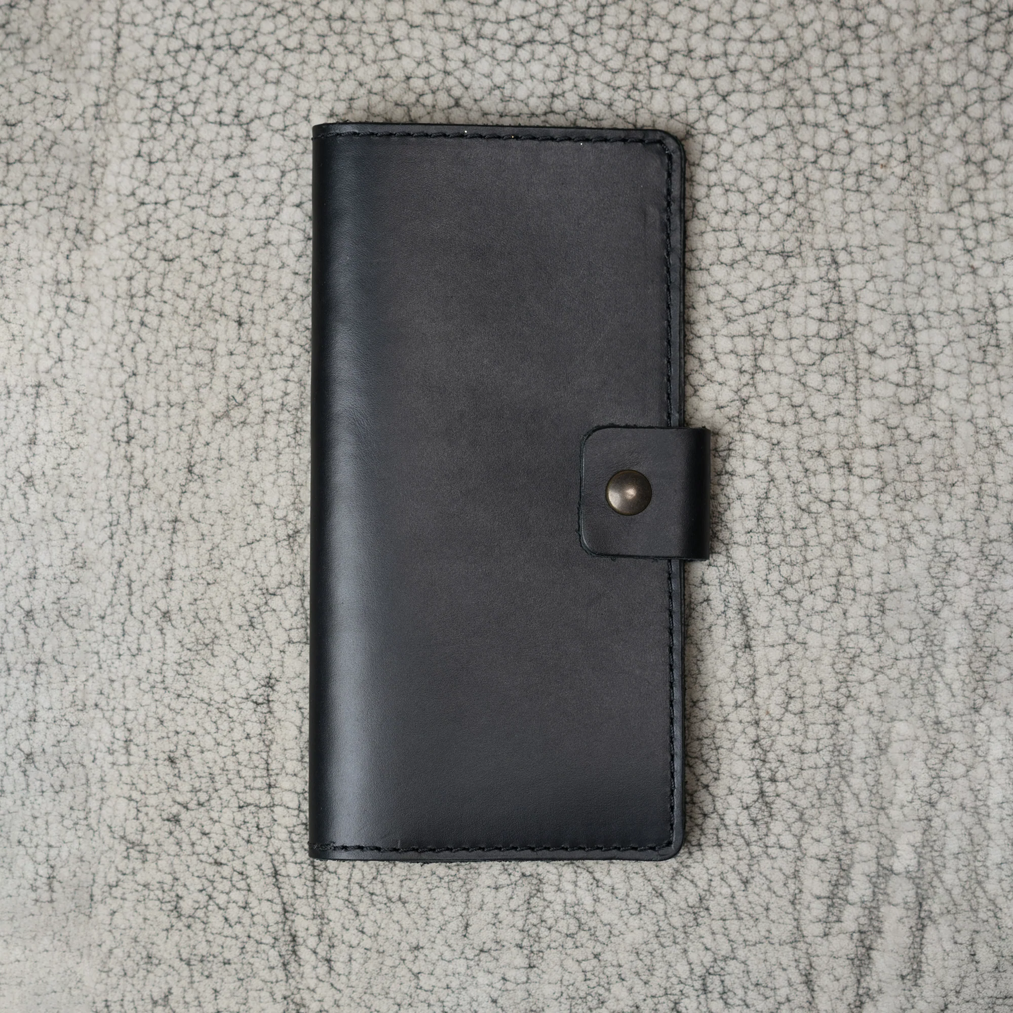 Clark Leather Checkbook Cover | Dual Tone Black - Image 3