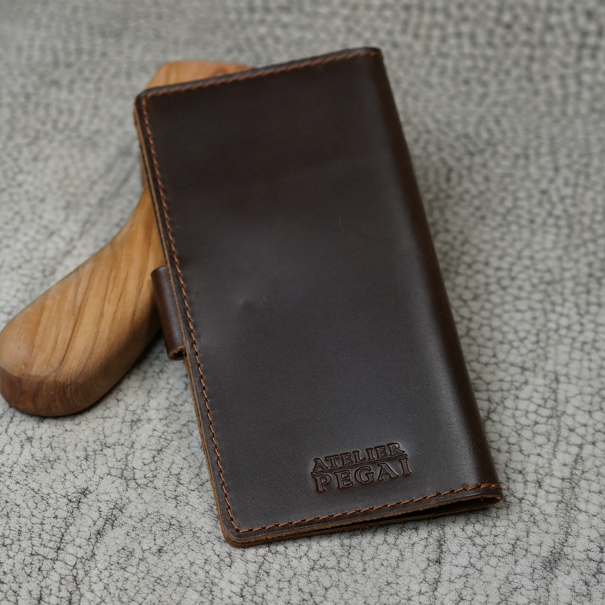 Clark Leather Checkbook Cover | Dual Tone Coffee - Image 2