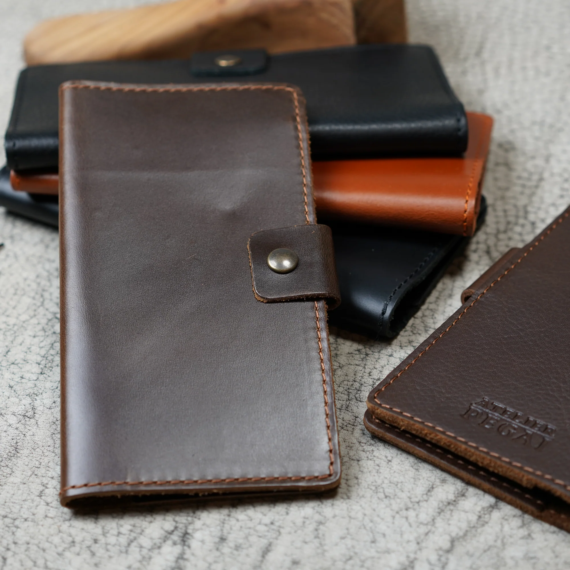 Clark Leather Checkbook Cover | Dual Tone Coffee - Image 4
