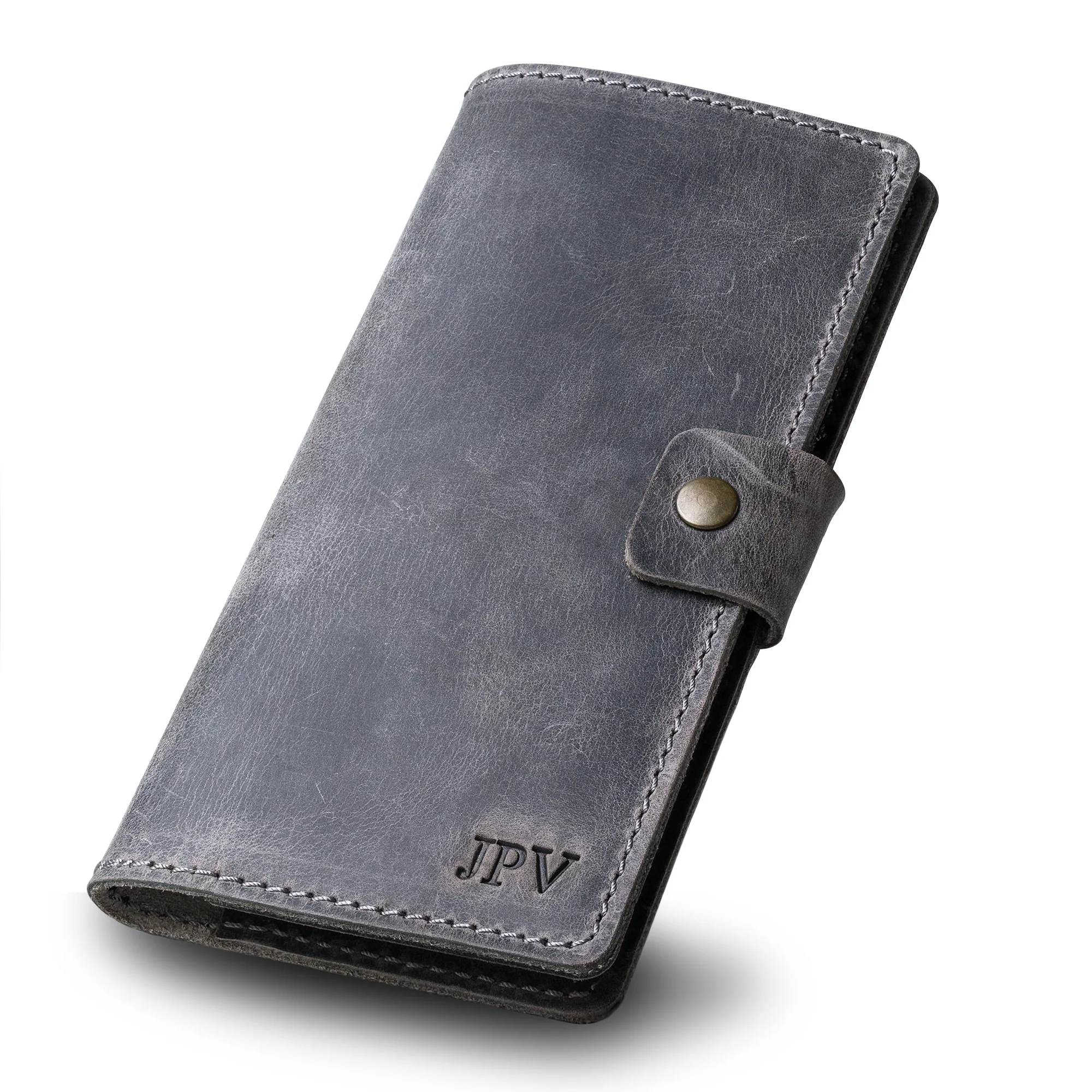 Clark Leather Checkbook Cover | Rock Gray - Image 4