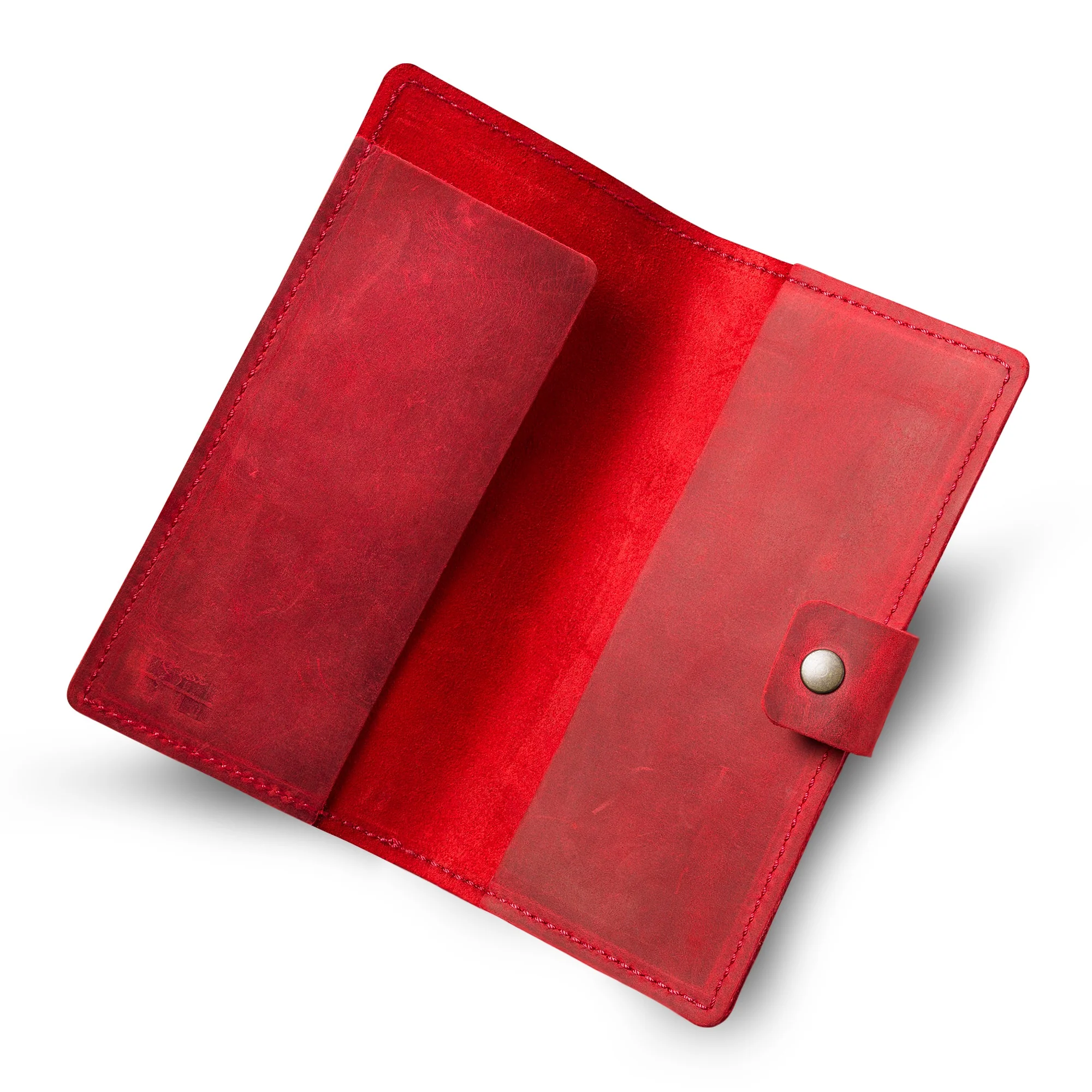 Clark Leather Checkbook Cover | Rose Red - Image 4