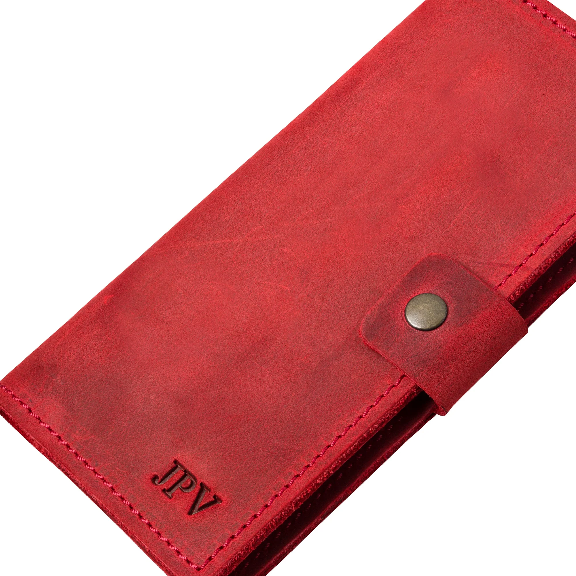 Clark Leather Checkbook Cover | Rose Red - Image 6
