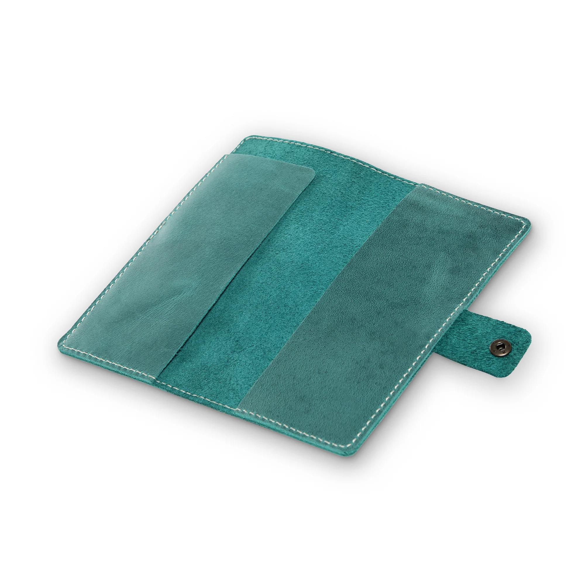 Clark Leather Checkbook Cover | Turquoise Green - Image 4