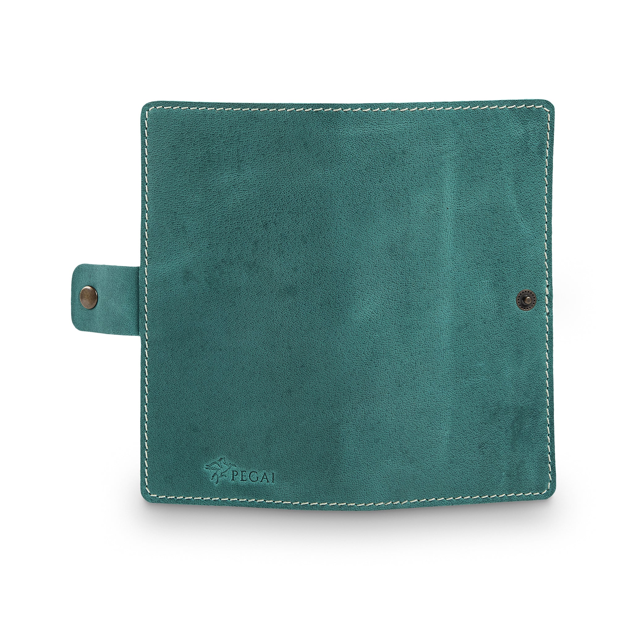 Clark Leather Checkbook Cover | Turquoise Green - Image 5
