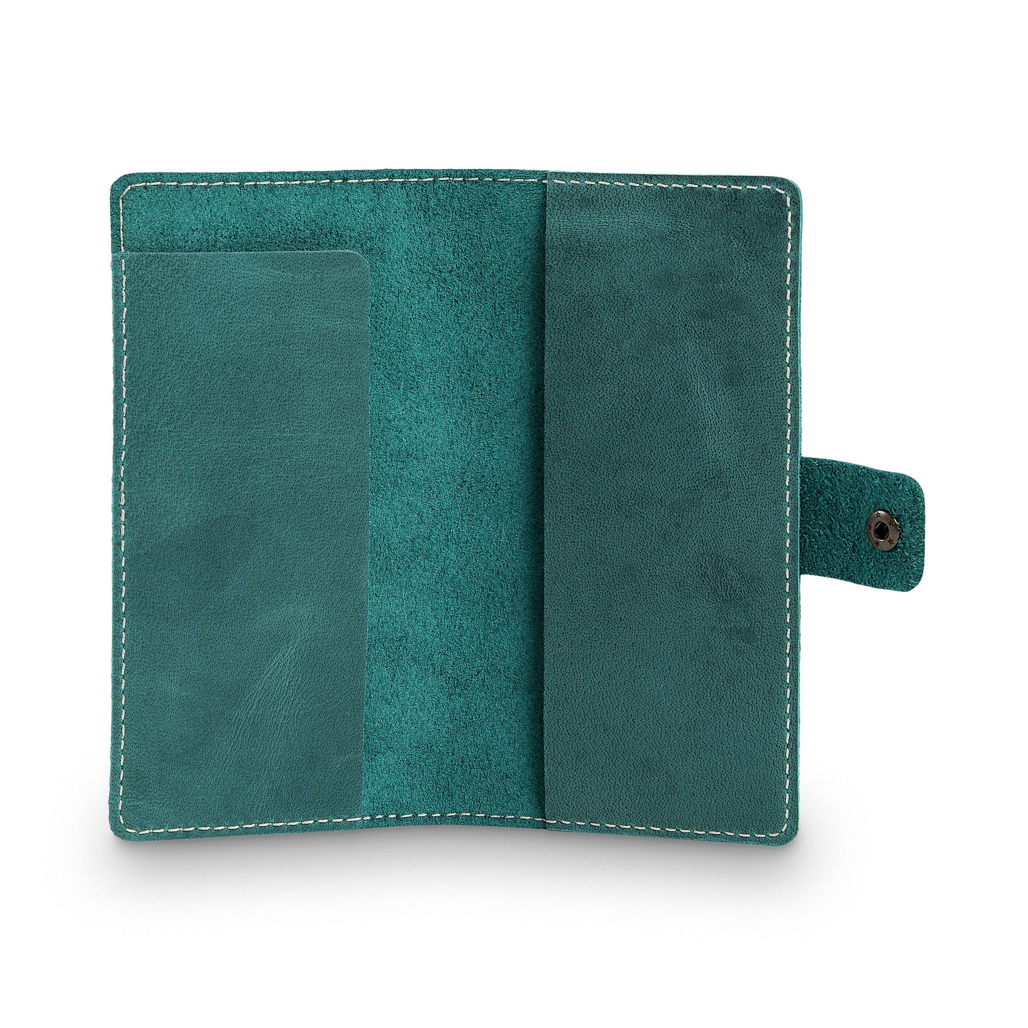 Clark Leather Checkbook Cover | Turquoise Green - Image 6
