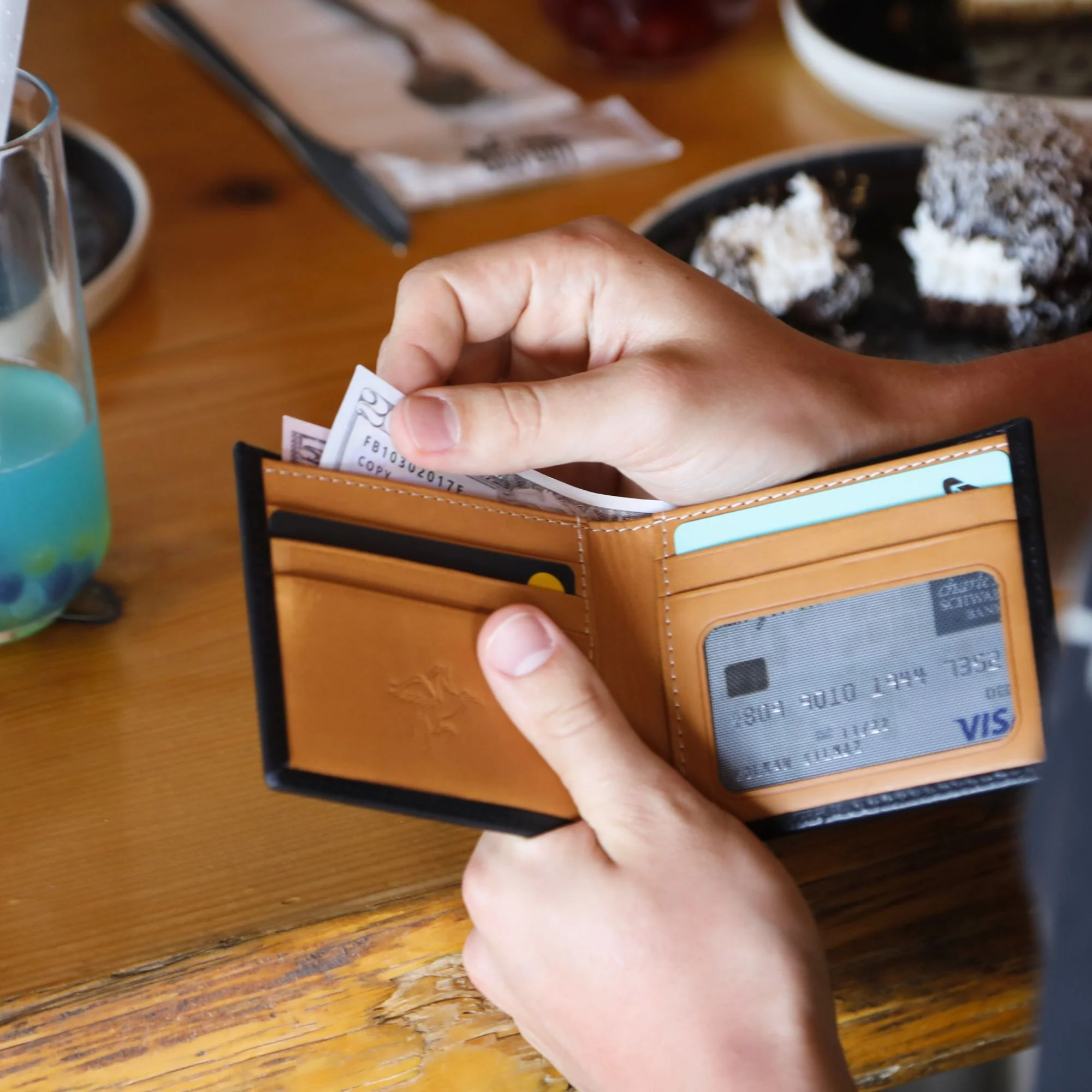 Leather Designer Wallet | Turquoise | Edward - Image 2