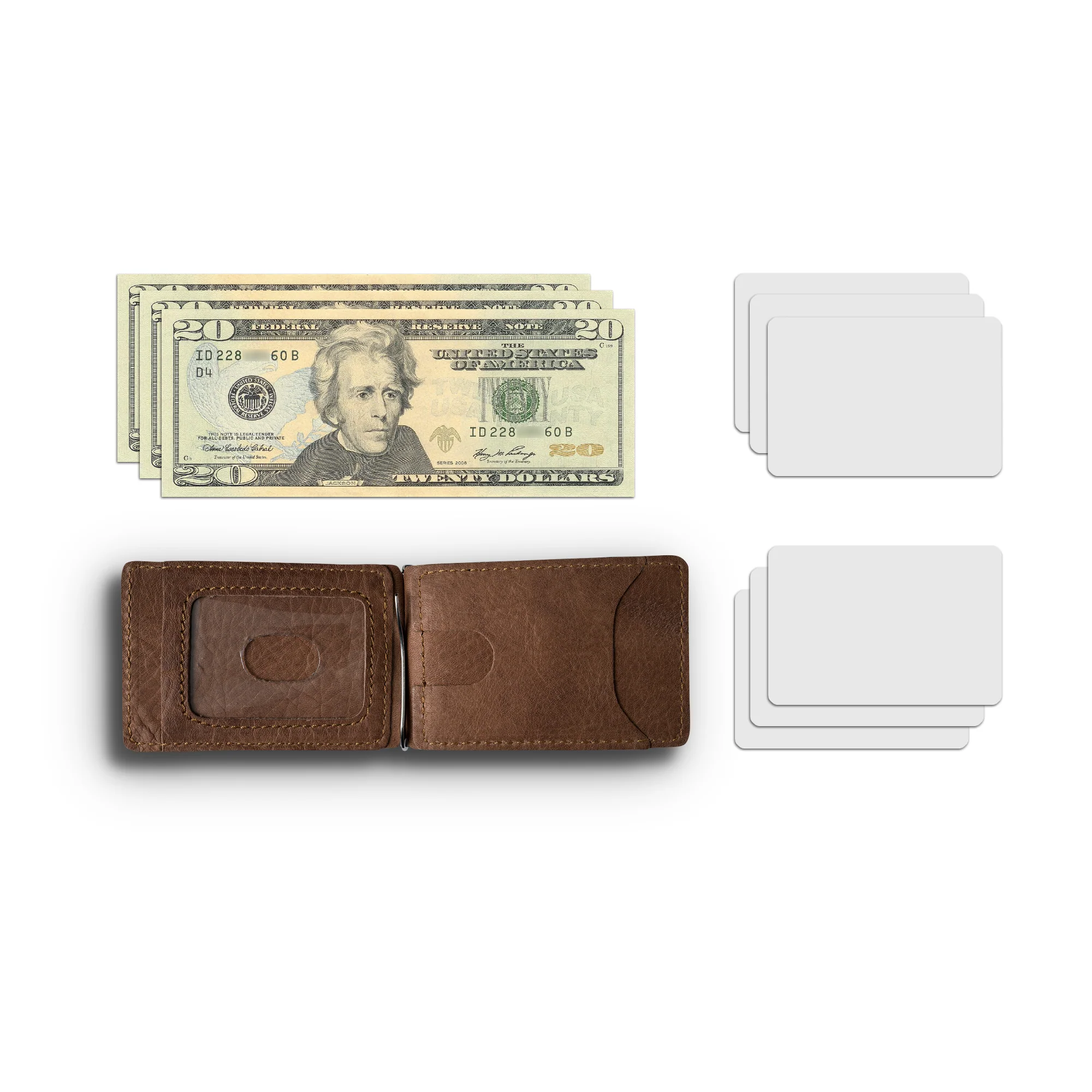 Leather Moneyclip Wallet  | Mocha | Max - Image 2