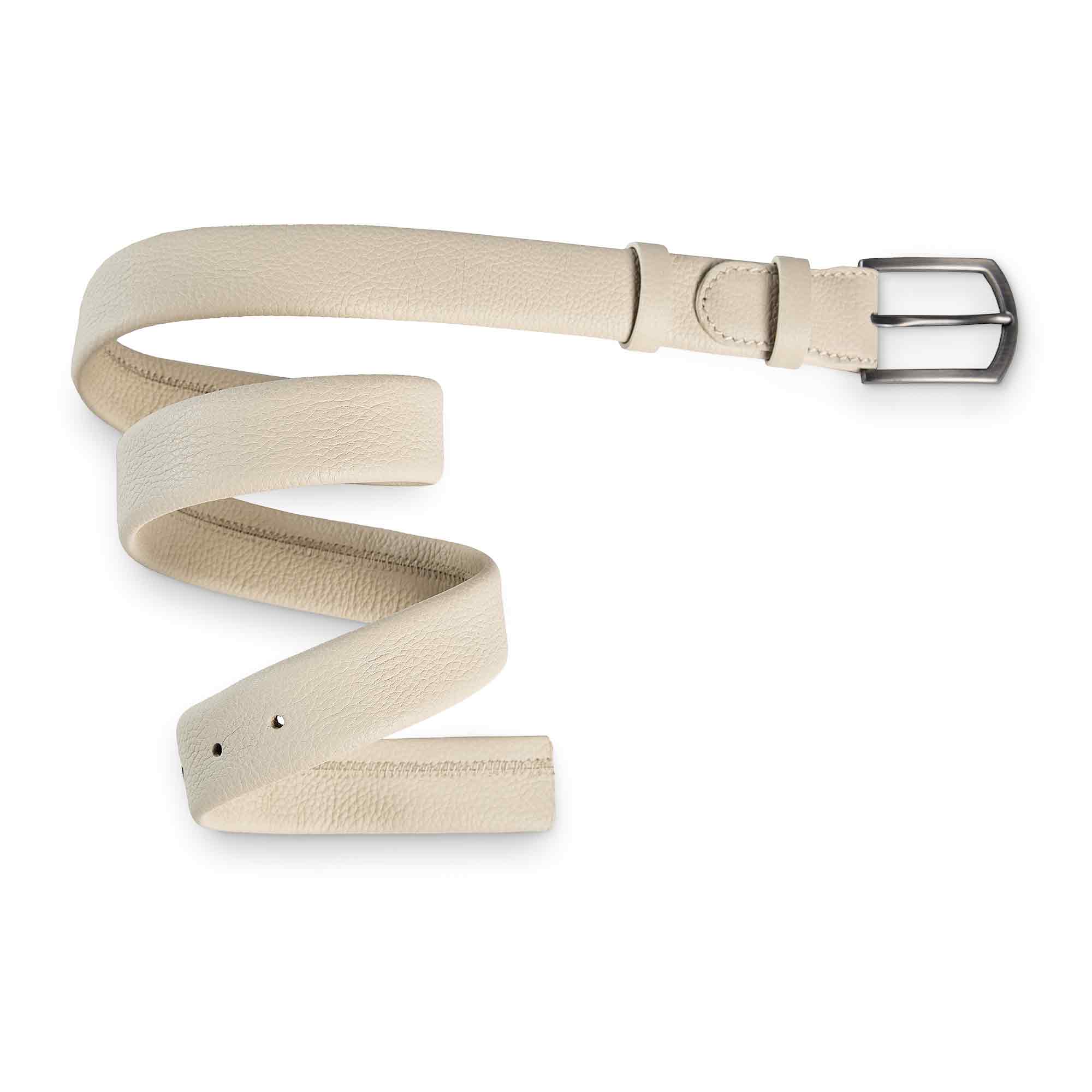 Mens Fashion Leather Belt | Preston | Ivory - Image 2
