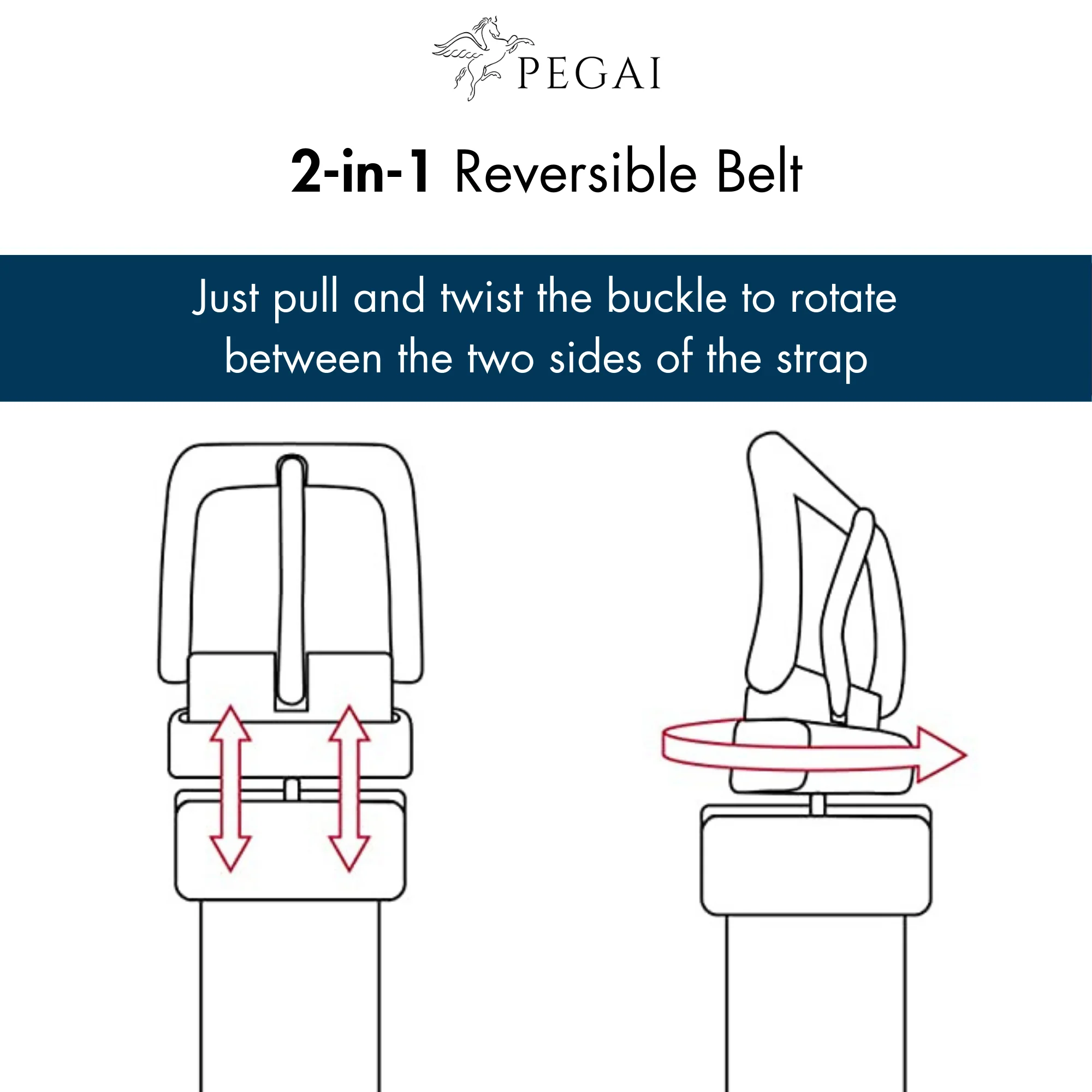 Ryan | Two-in-One Reversible Leather Belt | Stitched | Black & Dark Brown - Image 3